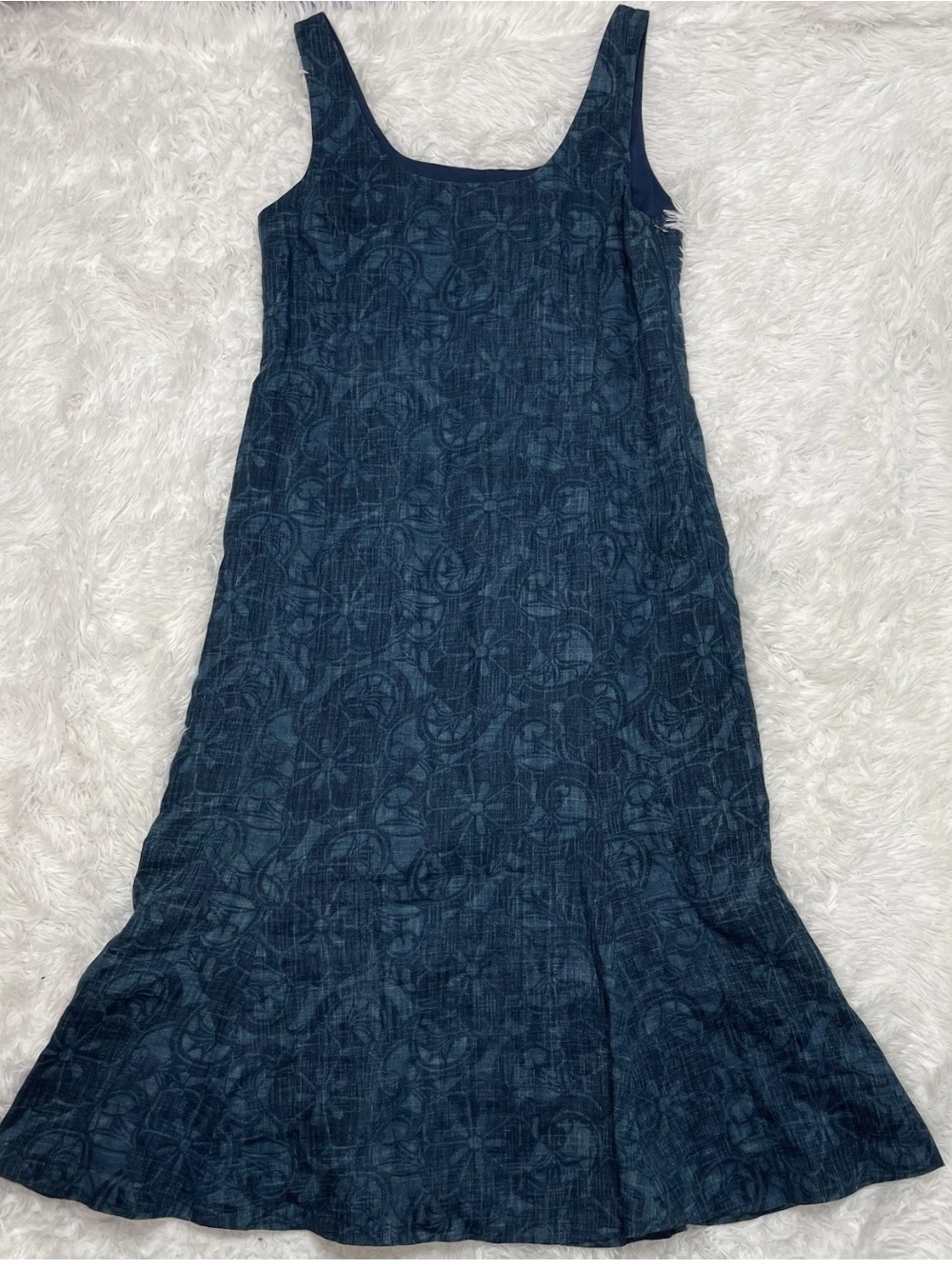 Lauren Ralph Lauren Women’s Size 16 100% Linen Maxi Dress Blue Floral Lined